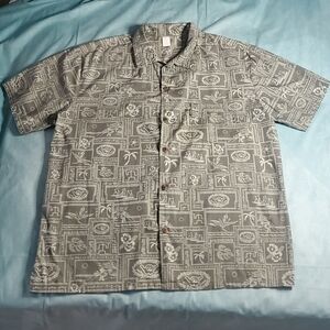 Men's Green Palmwave Hawaiian Shirt 2X